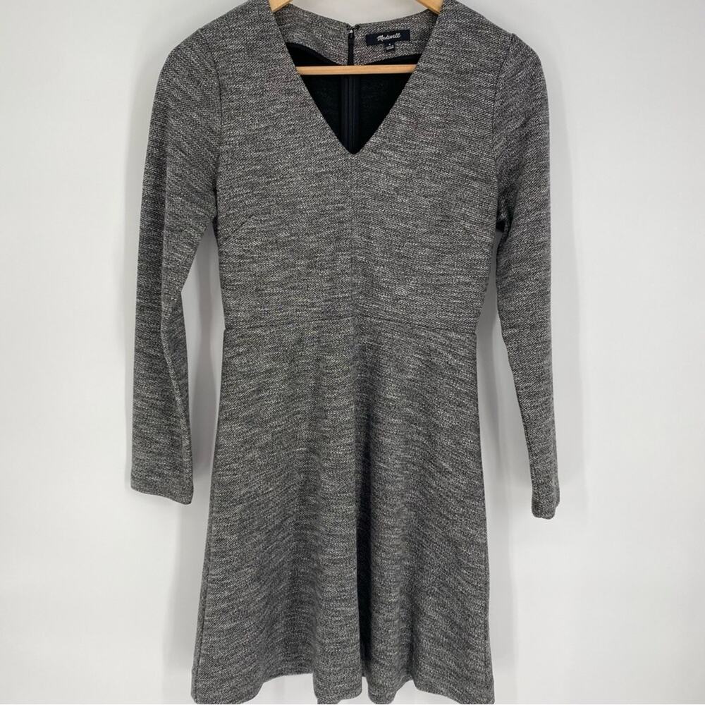 Madewell Dress Bridgewalk V-neck Textured long sleeve Knit Sweater Capsule 4‎